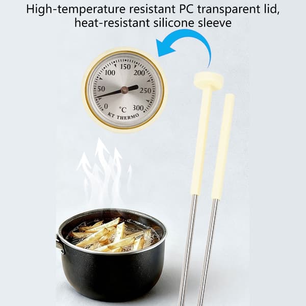 Stekte spisepinner termometre spisepinner rustfritt stål frityrsteking 0-300℃