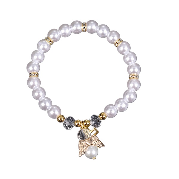 Perle til kors engel rosenkrans armbånd katolsk rosenkrans håndkjole tilbehør til baby shower bryllup dreng og pige gave dec.