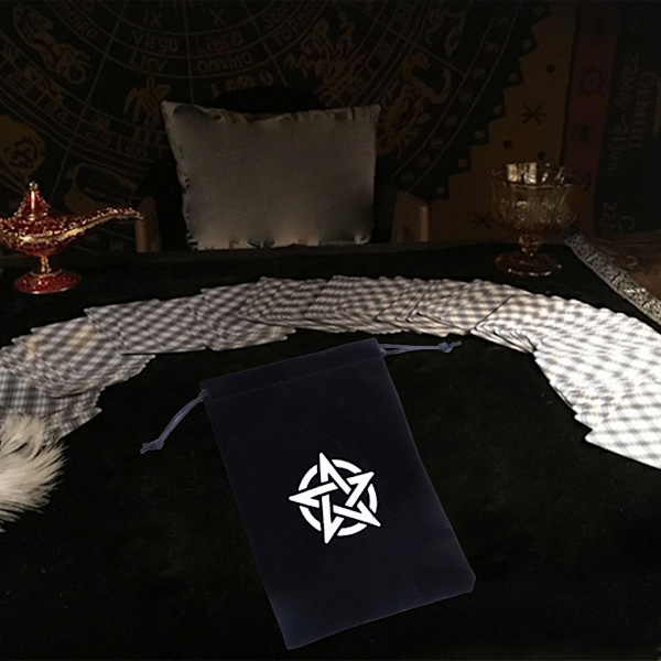 Velvets Tarot -nyörillä suljettava pussi, noppapelit, säilytyspussi, korut, riimupussit