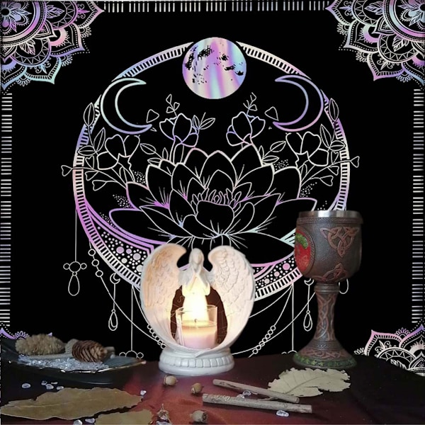 Tarot-pöytäliina pöytäpeite keittiöön ruokailutilaan noitakäsitöiden koristeisiin 60x60cm