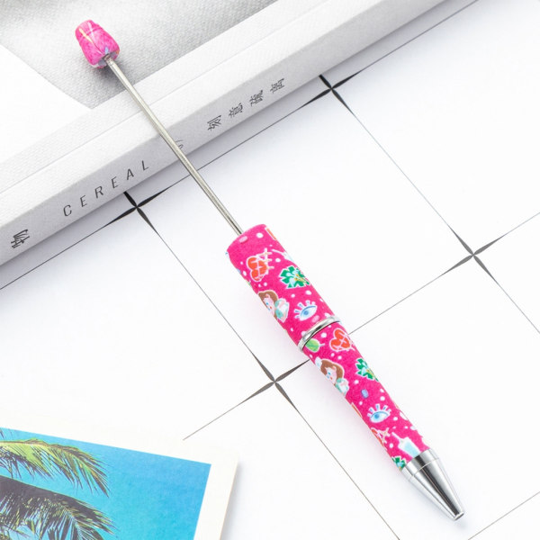 DIY Beaded Pen Plast Beadable Pen Kontor Skolerekvisita Bead Ballpoint Pen null - Number 6