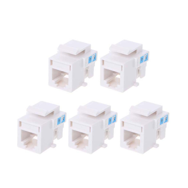 5 stk Verktøyfri telefonmodul RJ11 Network CAT3 Voice Gullbelagt Keystone Telecom Voice Jack
