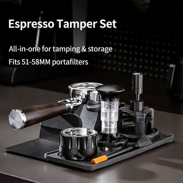 Stampstation i silikontextur för kaffeverktyg, lämplig för förvaring av kaffeverktyg