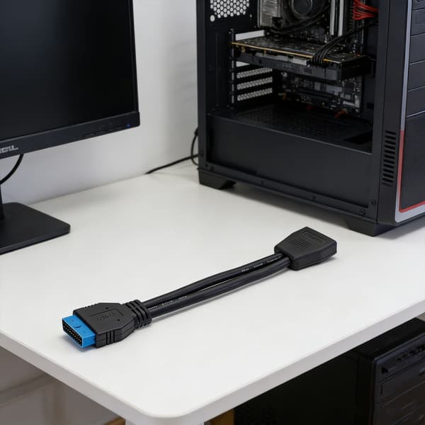Hurtig USB3.0 19-bens han-hun-adapterkabel ideel til computerbygninger