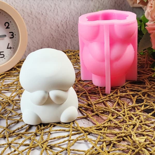 Dyrestøbeforme 3D Kaniner Lysforme Silikoneform Ornamentforme