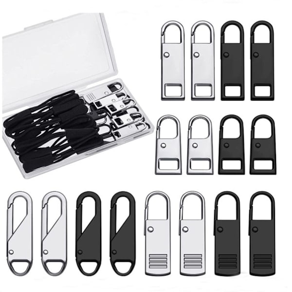 33st Dragkedja Reparationssats Slider Pull Tab Universal Fixer Metall dragkedjor för huvudet