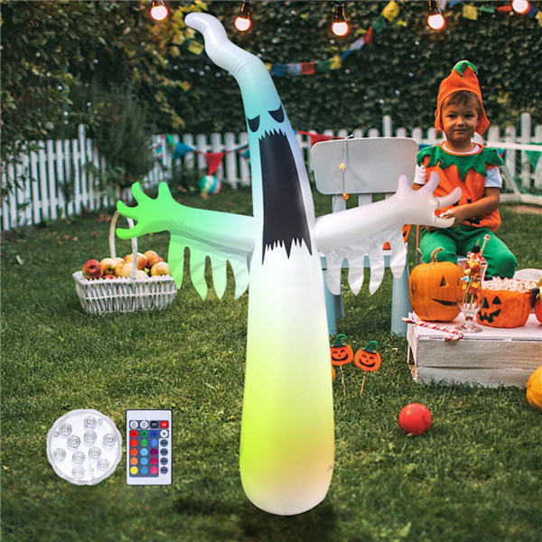 Lysende PVC-spøkelser Hagepynt Rask Oppblåsing Halloween Fest Nødvendighet