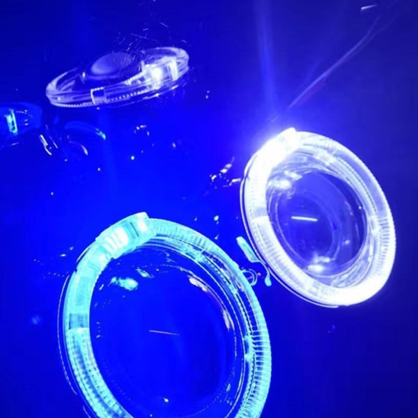 OpticFiber LED Daytime Running AngelEyes DRL HaloRings med självskyddsfunktion Passar för bilstrålkastare Vattentät Ice blue 3.0 inches