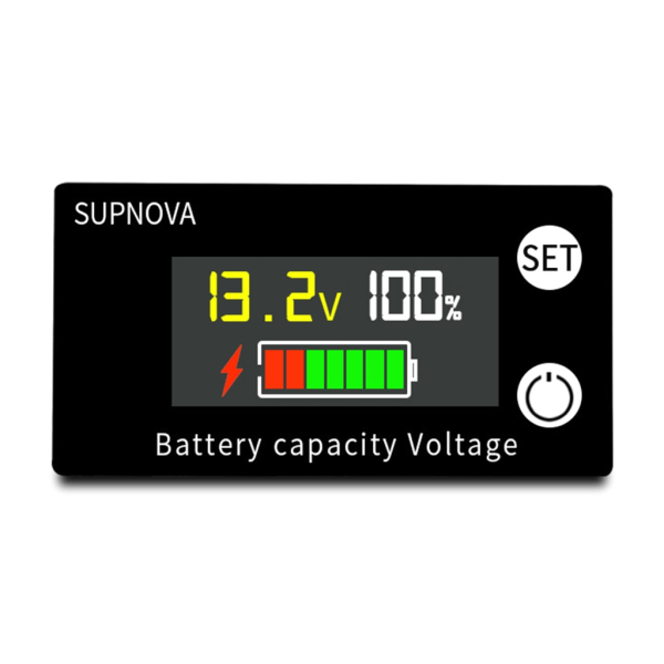 Batterikapasitetsmonitor 8-100V Voltmeter Multimeter Tester Strømprosent Volt-indikator Måler-Vanntett LCD-skjerm
