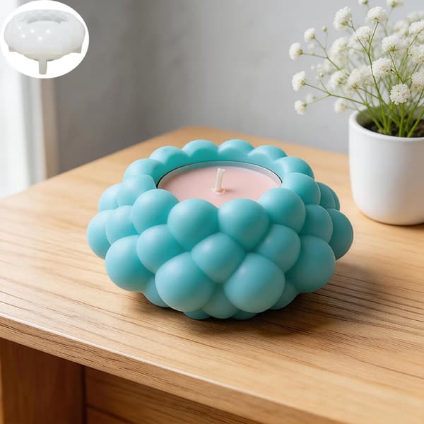 Silikonform for telysholder og blomsterhåndverk