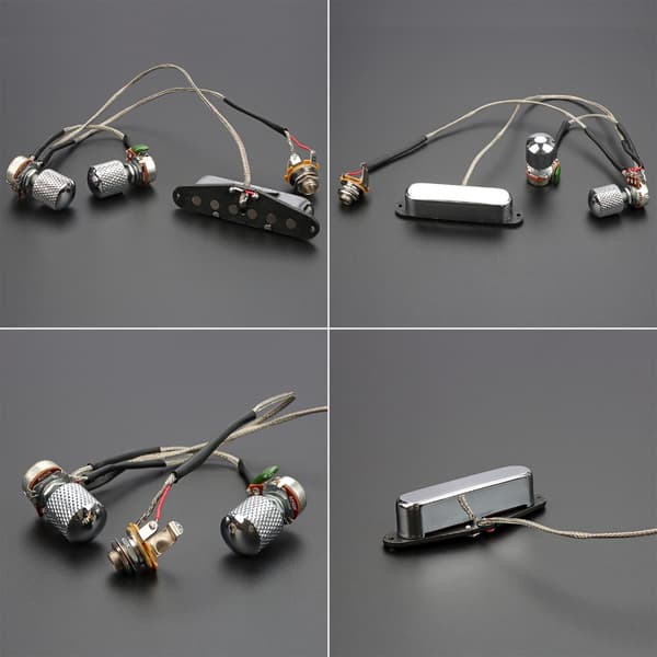 Elektrisk guitar, forkablet pickup med knapper, strengeinstrumenttilbehør