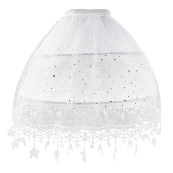 Naisten Lolita Valkoinen Tylli Alushame Moon Star Tupsuhelma 2 Hoops Alhame