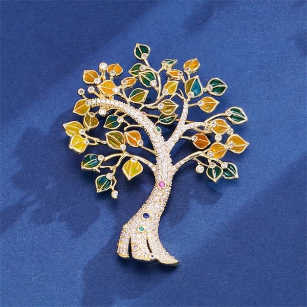 Stilfuld 3D Penge Træ Broche Elegant Gave Til Hende