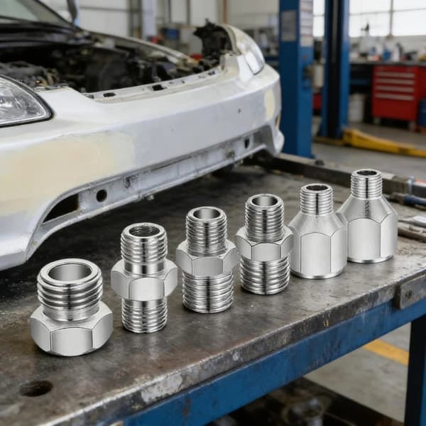 Universell sprutpistoladapterset 7 delar hög precision kopparnickel
