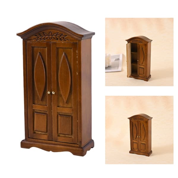Miniature Møbelgarderobe Model Figur til 1/12 Skala Håndværksprojekt Display