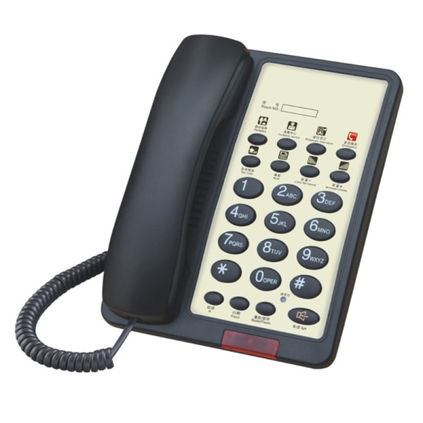 L016B Hotellreception Telefon Fast fast telefon Trådtelefon Multi och handsfree-funktion Black