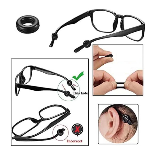 Glasögon Cover Anti-slip öronkrokar för glasögon Glasögon Silikongrepp Glasögonglasögontillbehör