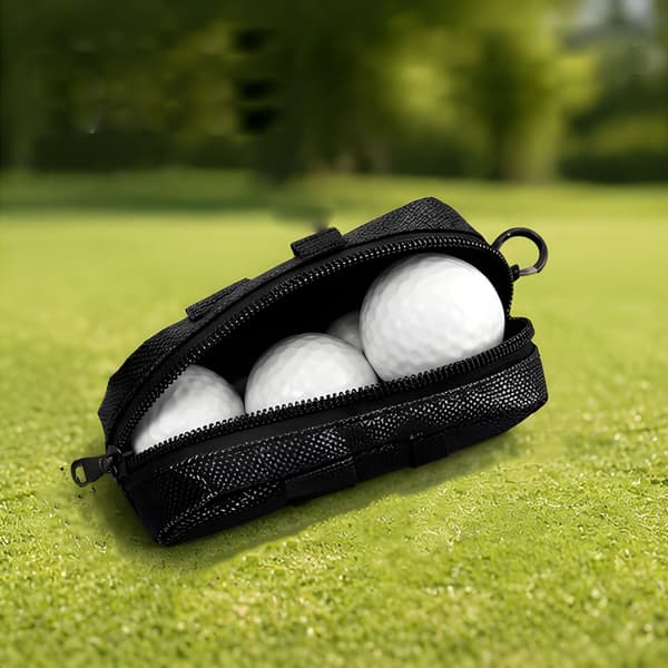 Golfboldholderpose med 3 boldopbevaring til brug på driving range