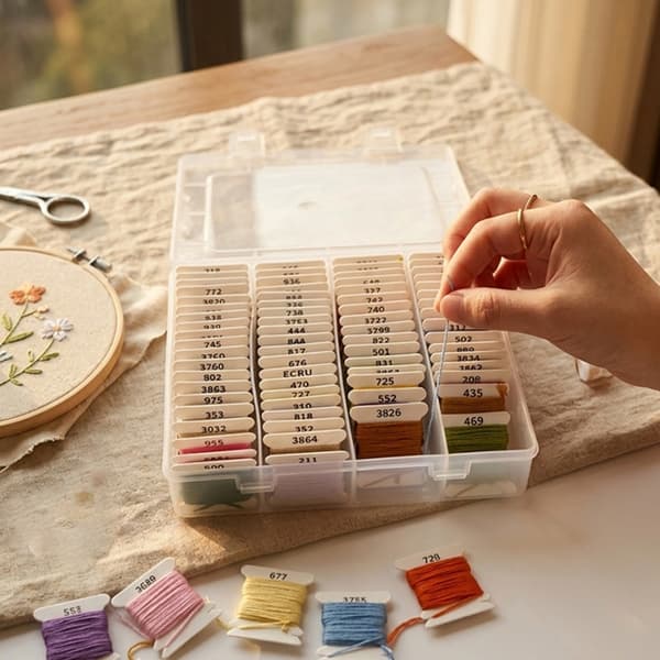 80 farver polyester broderitråd med organiser til håndsøm