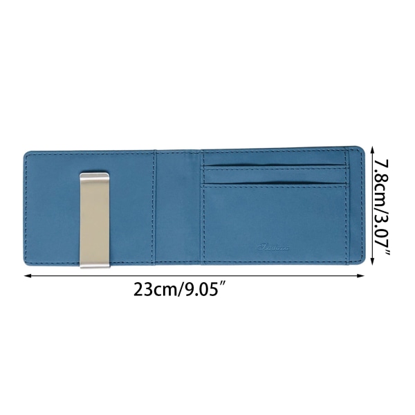 Menn Slim Bifold Lommebok Pengeklemme Business PU Skinn Kontant ID Kredittkortholder Gray