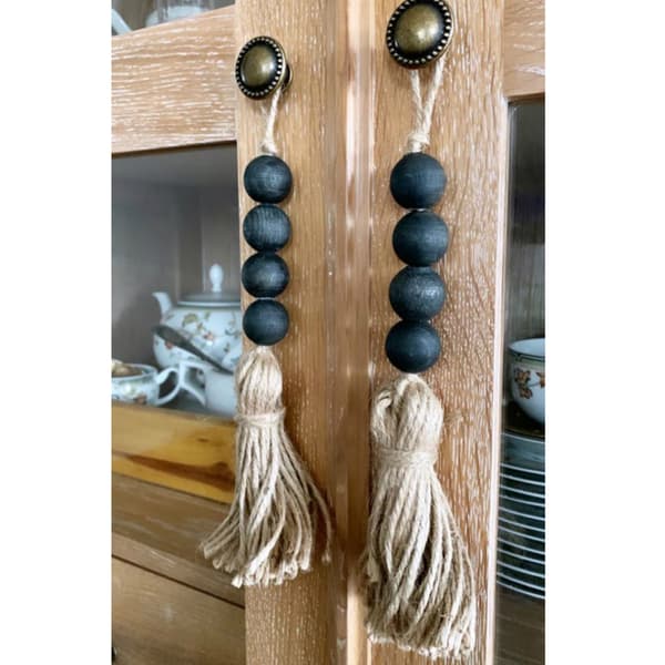 Tassel Bondegårdsperler Romdekor Rustikk Bryllupsvase Ornament Tremateriale