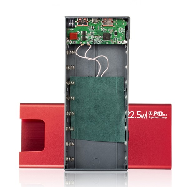 Gör-det-själv Power Bank-boxar 8x18650 Batteri Snabbare Laddare Case Legeringsskal Case (Batteri ingår ej) Grey