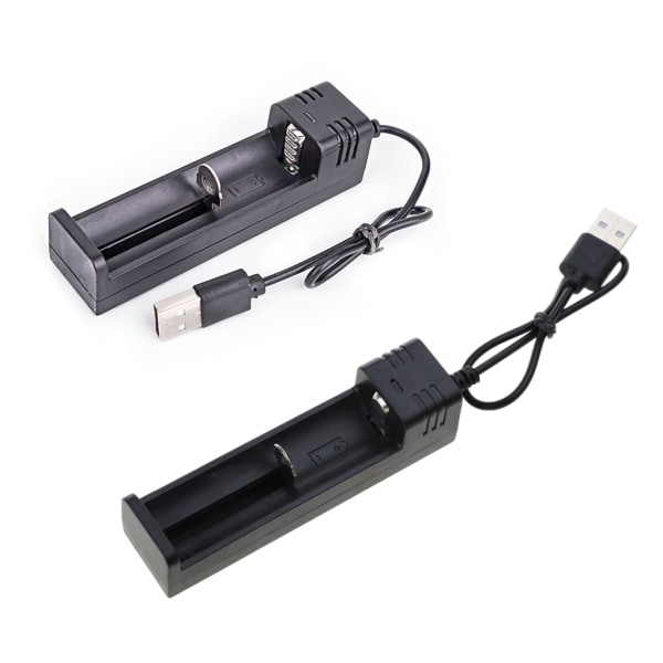 Ny USB li-ion batteriladdare 3,7V för 1st 18650 16340 14500 26650 Litiumbatteriladdare Uppladdningsbar 500mA