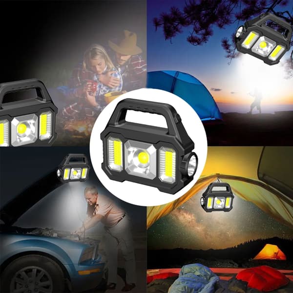 Multifunksjonell lommelykt 6 moduser campinglykt lyssterke LED-søkelys