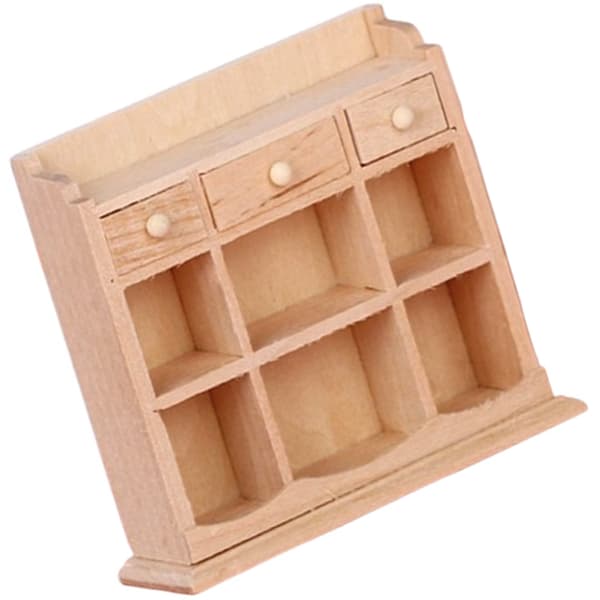 DIY Miniskåp Hantverk Äkta Trä Små Hus Tillbehör För Sovrum Kök