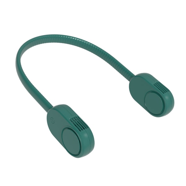 Bärbar hängande halsfläkt USB Uppladdningsbar 3 hastighetsinställningar Luftkylare för resor hemmakontor Green