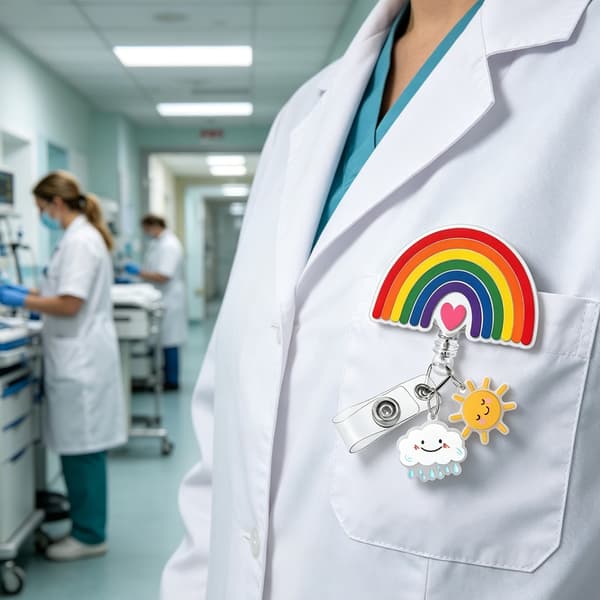 Färgglad ID-klämma för daglig kortåtkomst på uniform