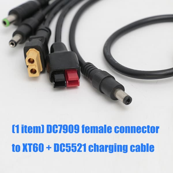 Profesjonell solcelleladekabel DC7909 hun til XT60 DC5521 strømledning