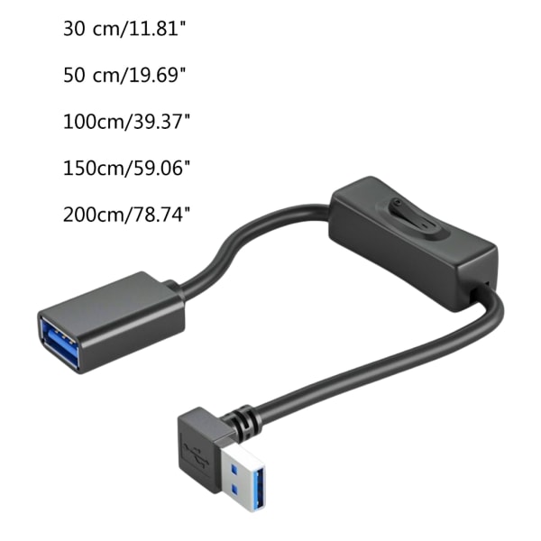 USB 3.0 förlängningskabel hane till hona förlängningssladd Hög dataöverföring med switch för PC-dator USB -lampfläkt 1m