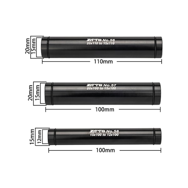 Aksler Adapter 12/15mm til 9mm Adapter Sinkroniseringsadapter Konverter Aksel 12x135 to 10mm