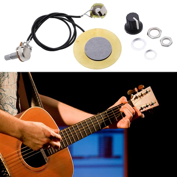 Akustisk Gitarr Pickup med 6,35mm Utgång Gitarr Equalizer Piezo Pickup