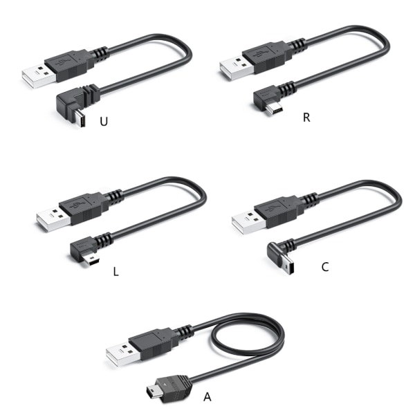 Universal USB till Mini USB -sladd för kameror, smartphones och andra enheter Universal USB till Mini USB -laddarkabel null - Right 1m