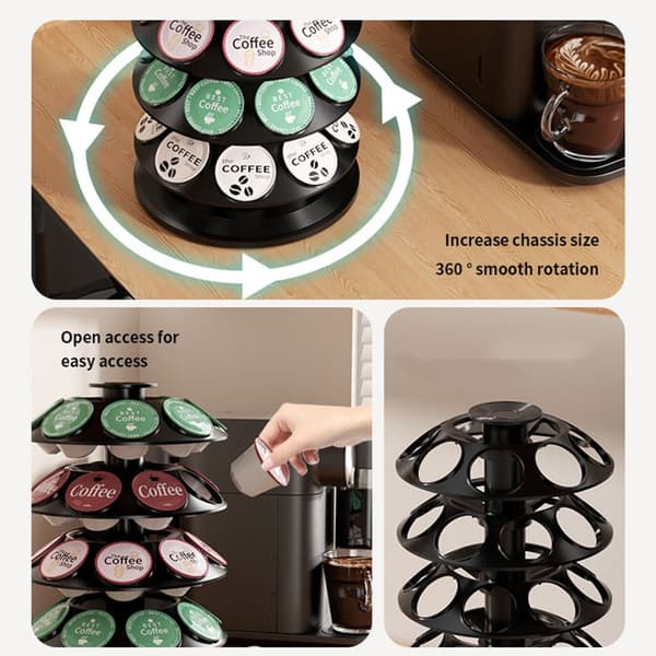 Pladsbesparende opbevaringsstativ til kaffekapsler holder 40 kapsler