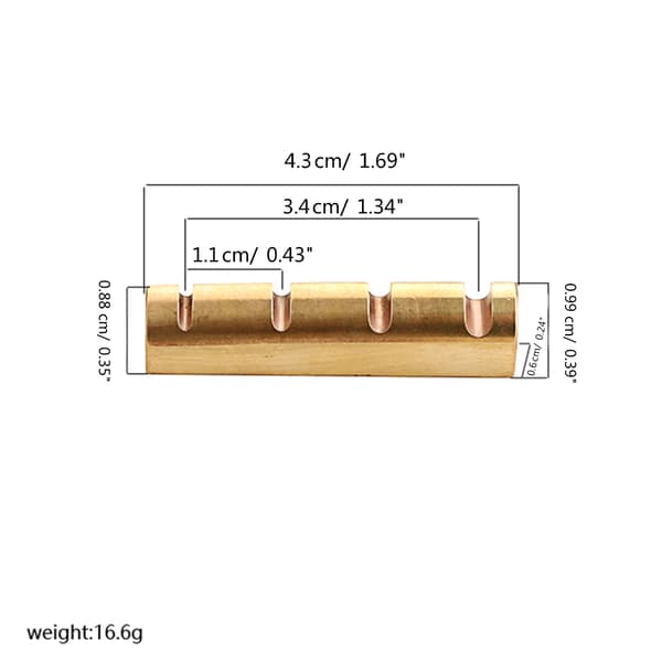 Pre-Slotted Brass Nuts Replacement 4 String Electric Bass Guitar Top Nut