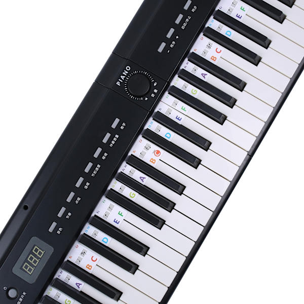 Pianon musiikkinäppäinten tarrat Pianon nuottimerkintäpeitto nuottikirjoituksella Color 61 keys