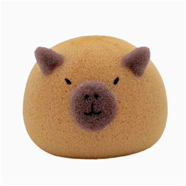 Bade Svamp med Capybara Form, Blød Svamp til Brusebad og Ansigtsvask