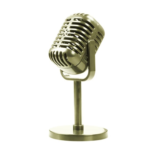 Retro mikrofon scen bordsdekoration vintage mikrofon rekvisita modell för barn fest låtsas leksak svart/guld/silver Silver