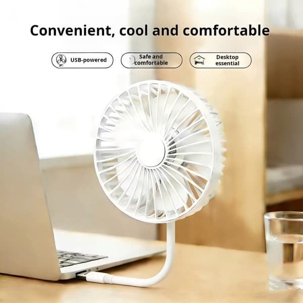 USB-fläkt med flexibel hals för bärbar dator, mångsidig miniportabel sommar-USB-fläkt