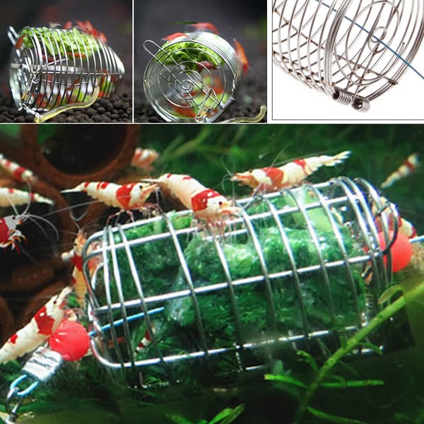 Rustfrit stål tør spinat fodring bur fisk til tank akvarium rejer agn foder