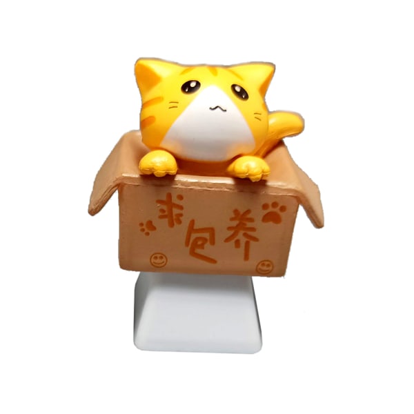 Gör-det-själv-mekaniskt tangentbord 1-tangent Custom OEM Profile R4 Keycap för Creative Bottom Bakgrundsbelyst Cartoon Anime for Cat Artisan för Yellow