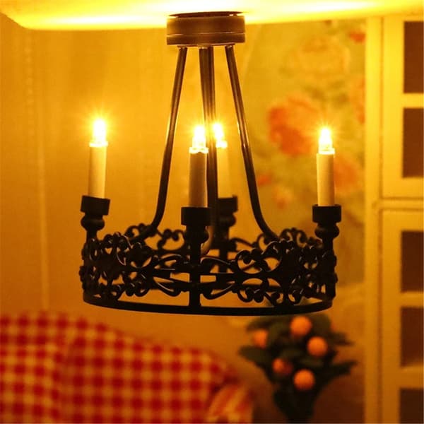 Miniatyr taklampe modell dukkehus tilbehør rollespill møbler