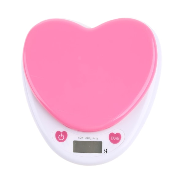 Sweet Heart-formad bärbar Kithcen-våg digital vikt med gram LCD-skärm Matvåg Batteridriven för matlagning Bakning Viktmätningsverktyg  5kg
