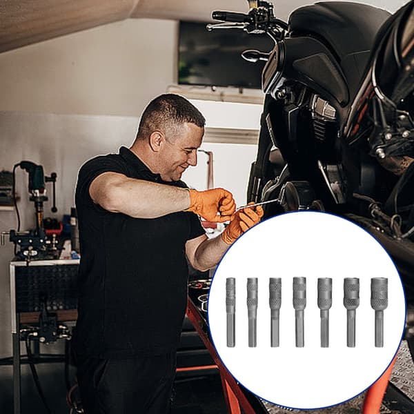 Sæt med 7 magnetiske sekskantede topnøglebits til møbelmontering og autoreparation