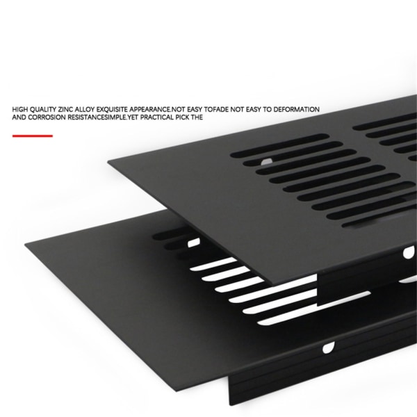 Luftventil Deksel rektangler Metall lamellgitter Deksel for garderoberskap Black 150x150mm