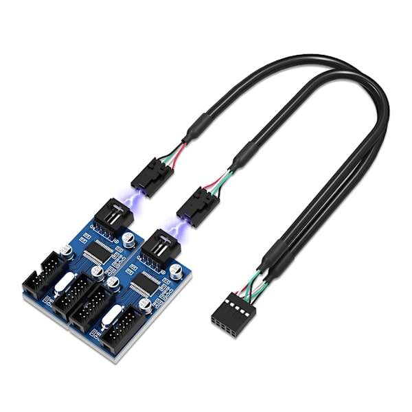 Emolevyn USB 2.0 9-nastainen otsikko 1–4 laajennuskeskitinjakaja-sovitinmuunnin USB 2.0 uros-4 9-nastainen sisäinen kaapeli
