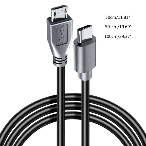 USB 3.1 Dataöverföringskabel Kabel Typ C Hane till Micro USB Hane Sync OTG Laddning 50cm